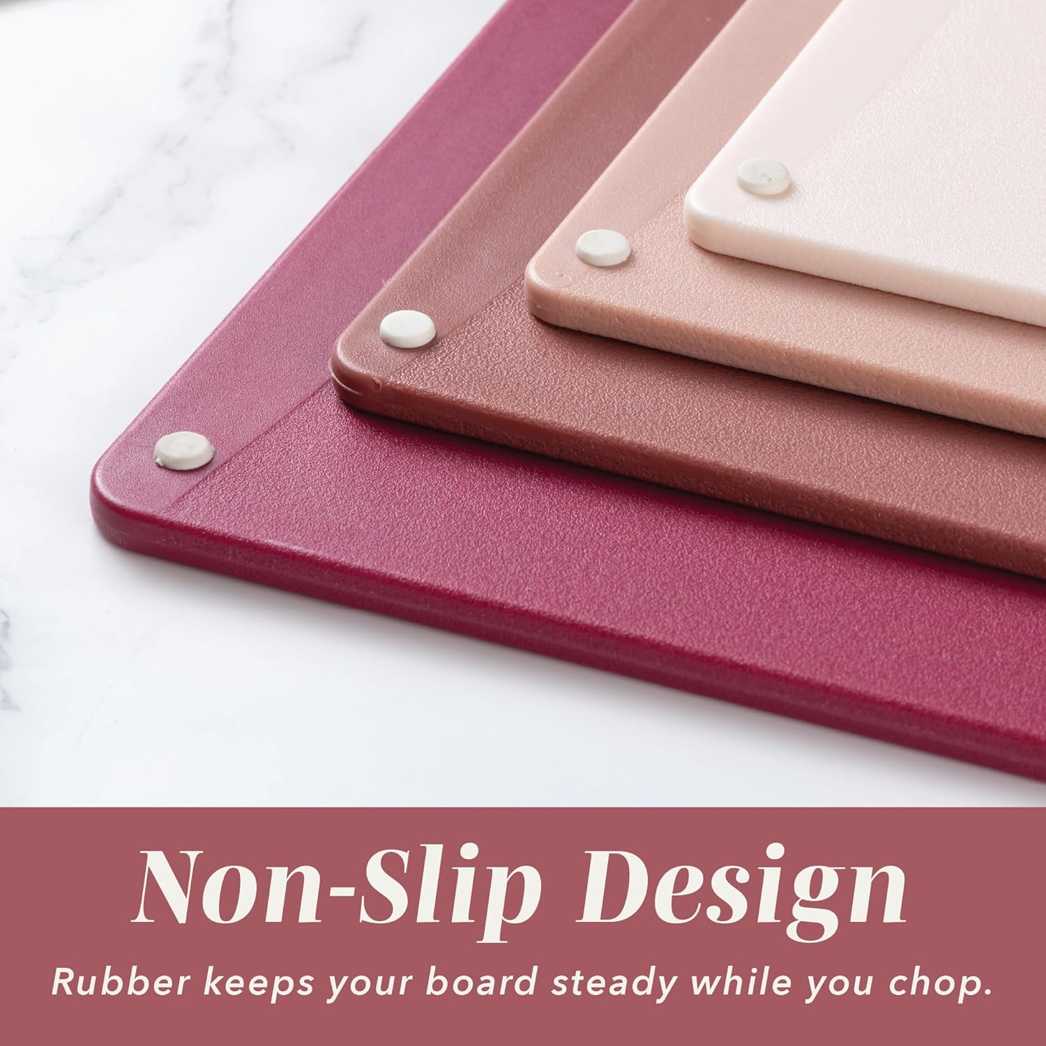 Non-Slip Cutting Board Set – Kitchen Essentials with Easy Grip Handle for Meat, Veggies, and Fruits, 4 Cutting
