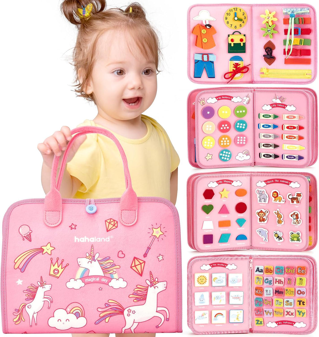 Busy Board Montessori Toys Busy Book Toddler Girl Gifts Travel Toy | Toddlers Educational Learning Toys with Life