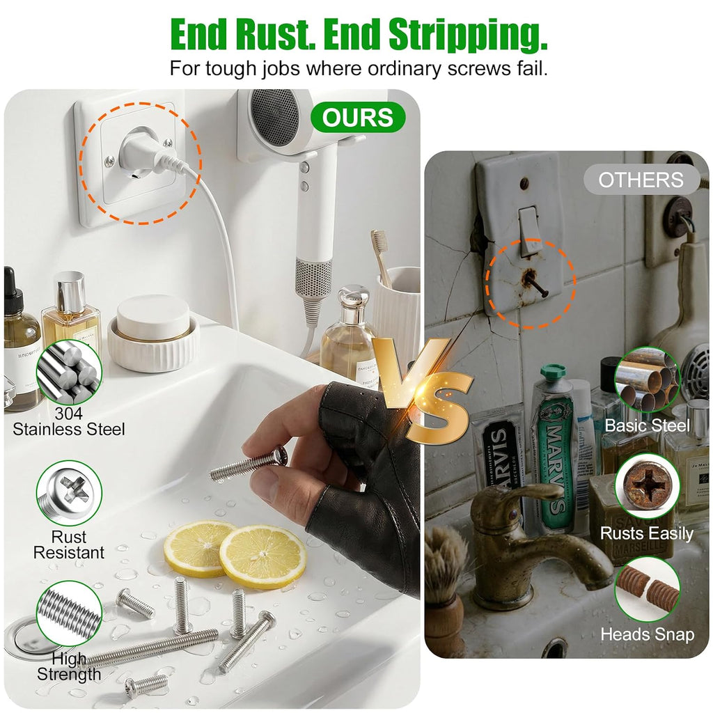 250 Pcs #6-32 Pan Head Machine Screws Nut Washer Bolt Kit,304 SS