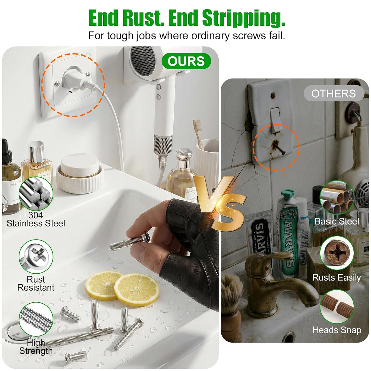 250 Pcs #8-32 Pan Head Machine Screws Nut Washer Bolt Kit,304 SS