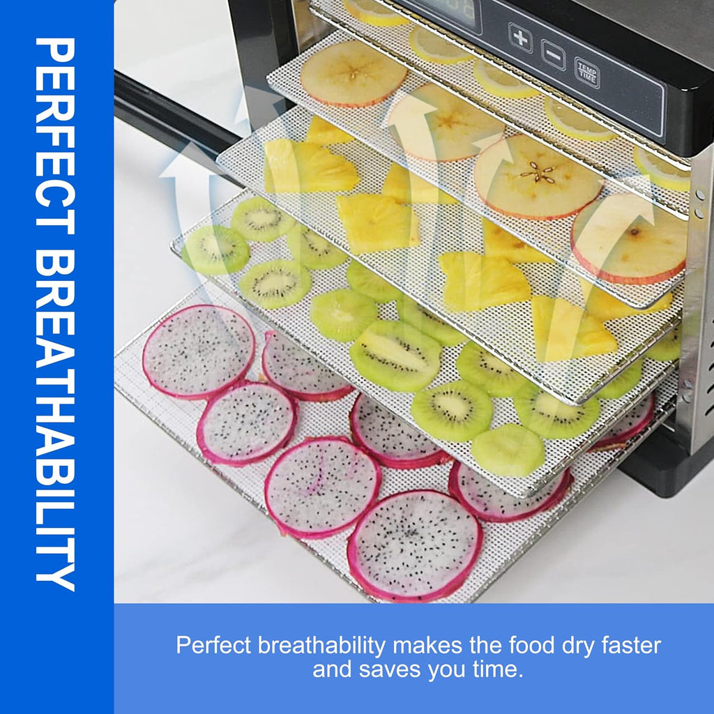 Pack of 5 Premium Non Stick Silicone Dehydrator Sheets for Fruit Dryer Mesh