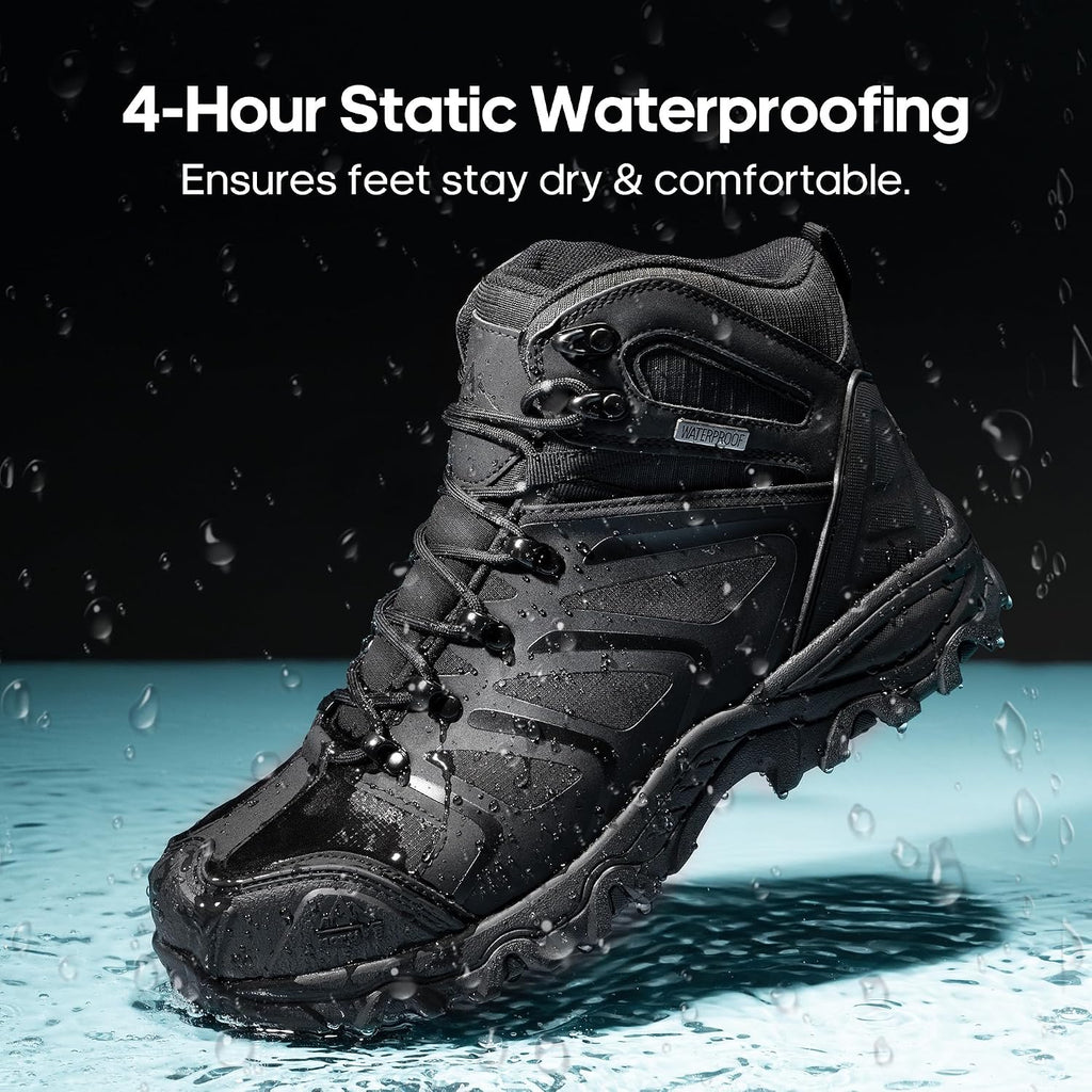 Waterproof Steel Toe Work Boots for Men | ASTM Safety Construction Boots Slip-resistant Outsole Comfortable &