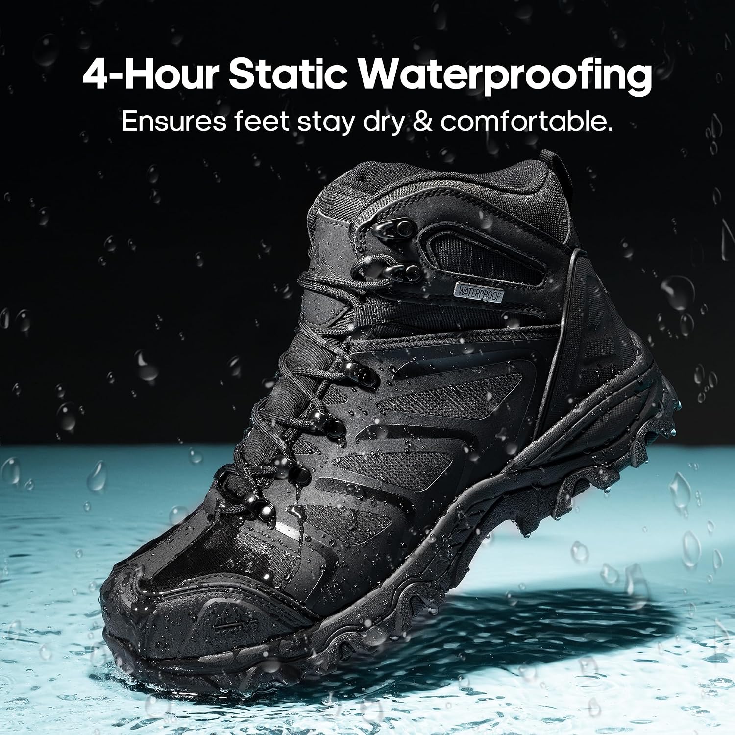 Waterproof Steel Toe Work Boots for Men | ASTM Safety Construction Boots Slip-resistant Outsole Comfortable &