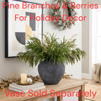 Christmas Faux Arrangement for Centerpieces - Pine Branches & White Berries