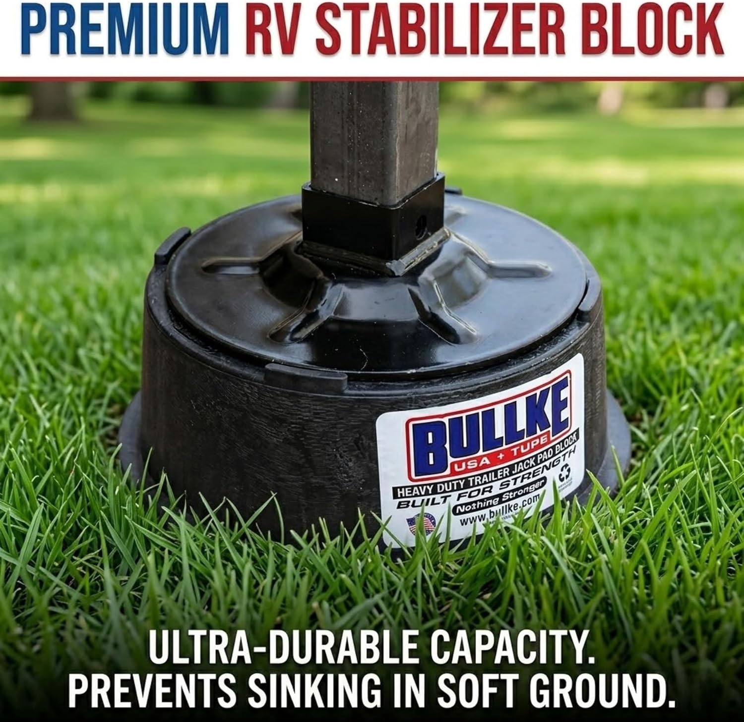 Trailer Jack Blocks 4-Pack, USA-Made Heavy Duty RV Leveling Blocks, Stabilizing Jack Pads for Camper, 5th Wheel