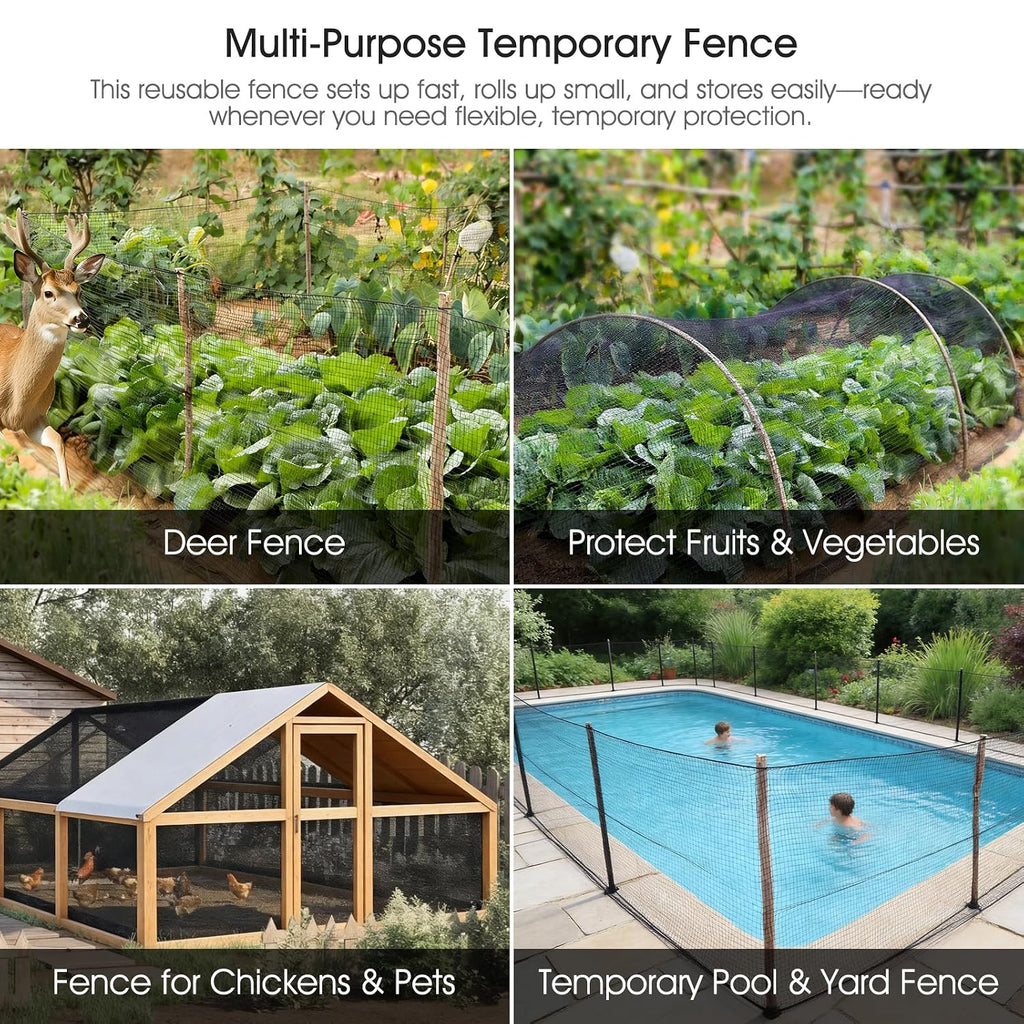 Deer Fence, Temporary Fence for Garden Outdoor Yard, 4 x 50 FT
