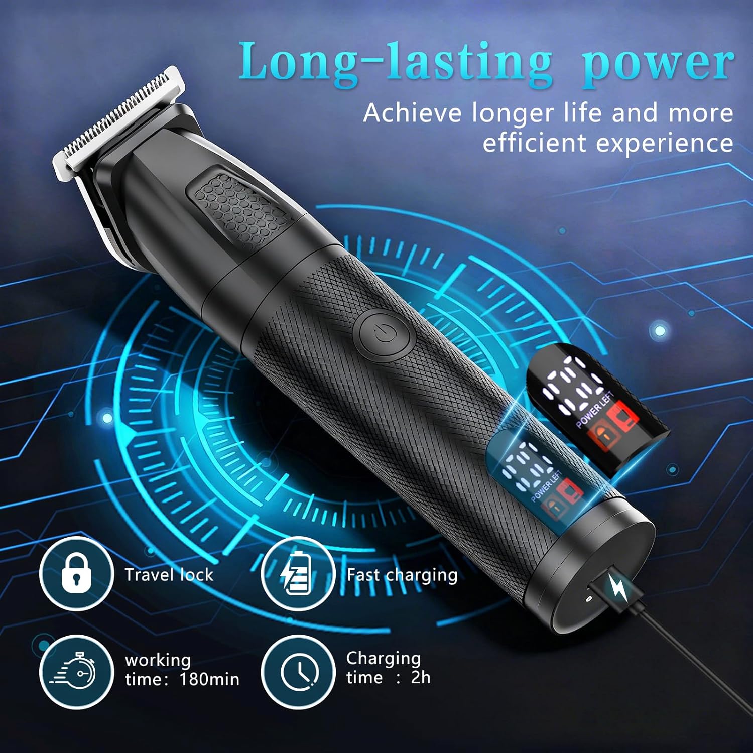 Beard Trimmer for Men 6 in 1 Cordless Waterproof Electric Hair Clippers Mustache Body Face Trimmer All in One