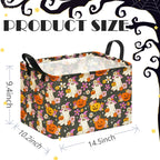Halloween Pumpkin Ghost Storage Basket, Foldable Toy Organizer Bin