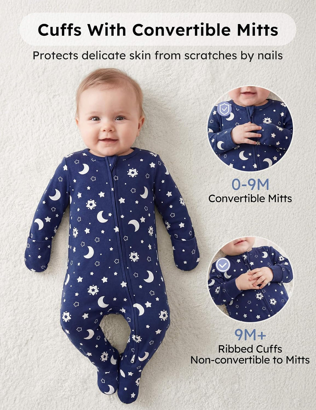 Baby Pajamas 100% Organic Cotton Newborn Sleepers Boy Girl Clothes