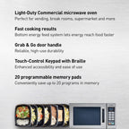 NE-1054F Compact Light-Duty Countertop Commercial Microwave Oven with 10 Programmable Memory and Touch Screen