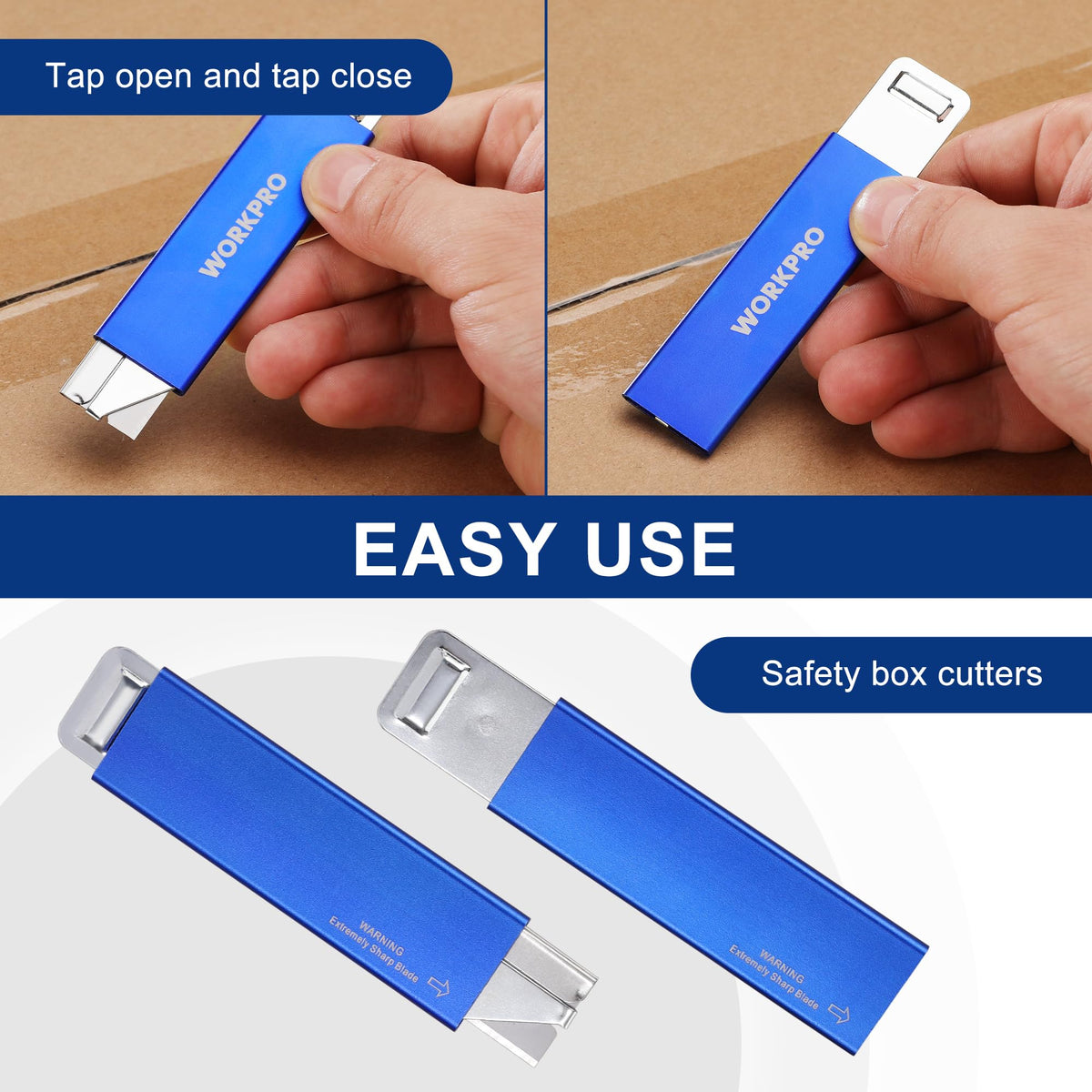 12-Pack Box Cutter Retractable, Blue