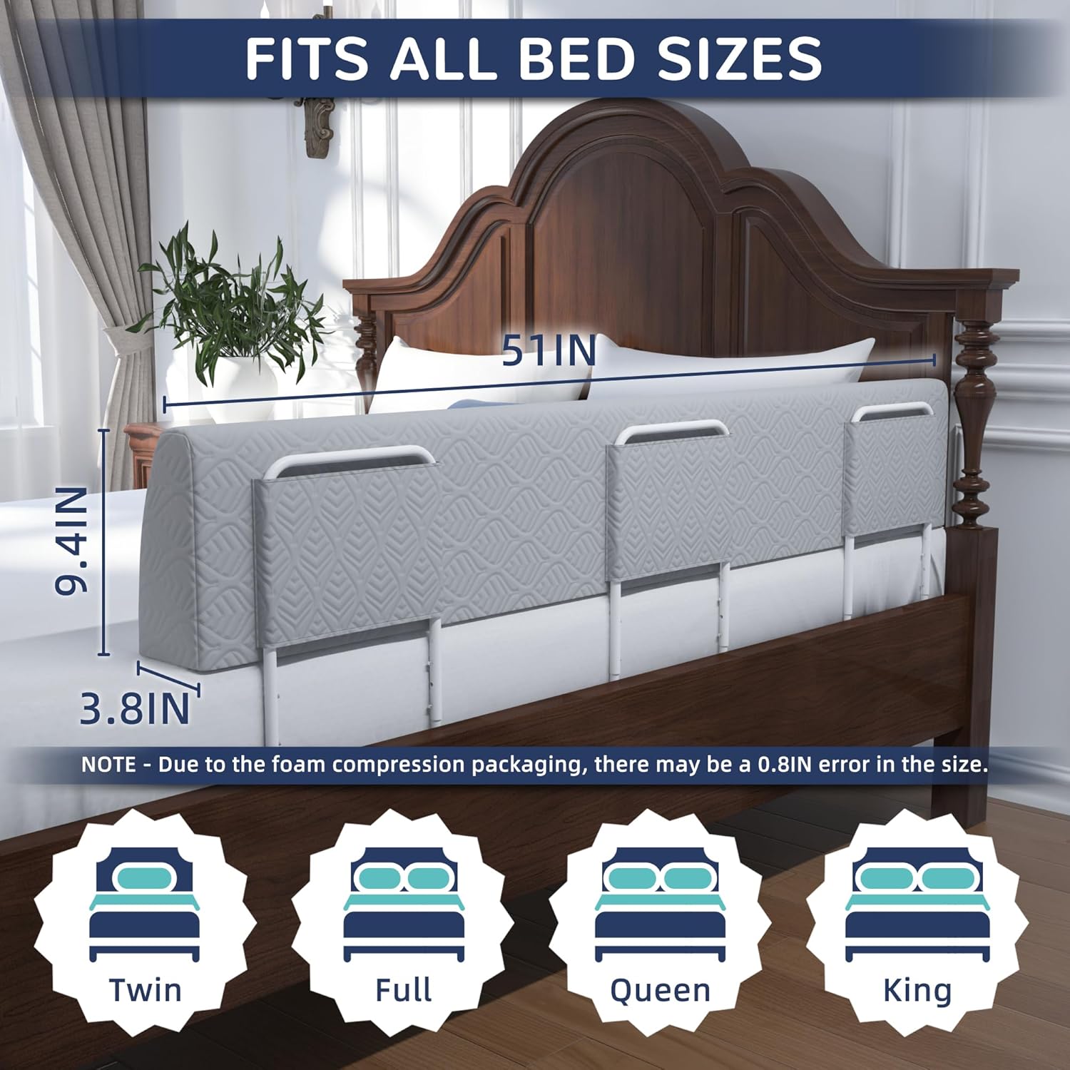 Bed Bumper for Toddlers, Foam Bed Rail for Toddlers, Toddler Bed Rail Bumper, Soft Safety Bed Guard Rail for Kids