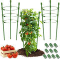 3 Packs Plant Support Cages Tomato Cage for Garden- 18 Inch Adjustable Garden Cucumber Trellis Plant Stakes, Trellis