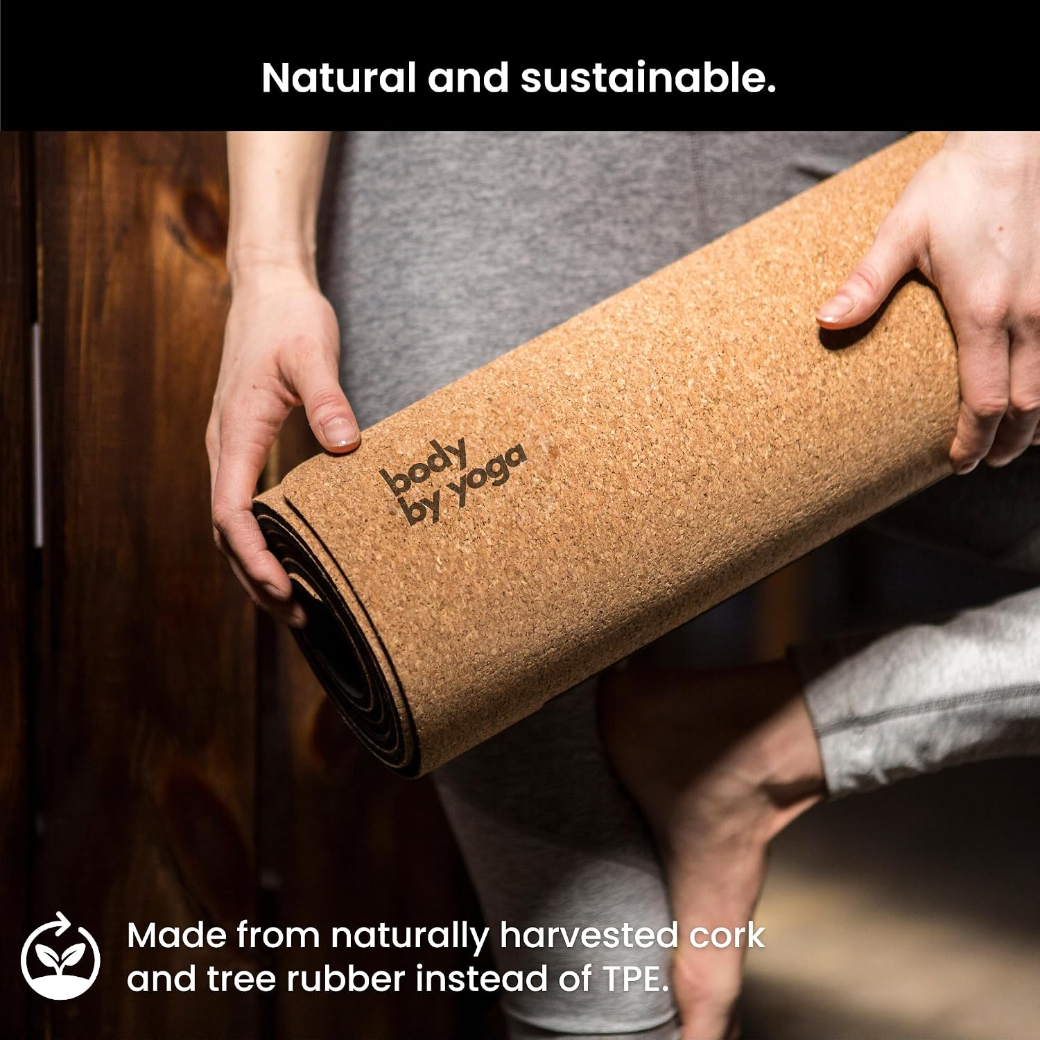 Luxury Cork Yoga Mat - Non Slip, Extra Thick Grip. Thicker, Longer, and Wider for More Comfort and Support. Tough