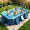 113" Foldable Pool for Adults & Kids, Large Capacity Non Inflatable Pool, Portable Hard-Side Foldable Swimming Pool
