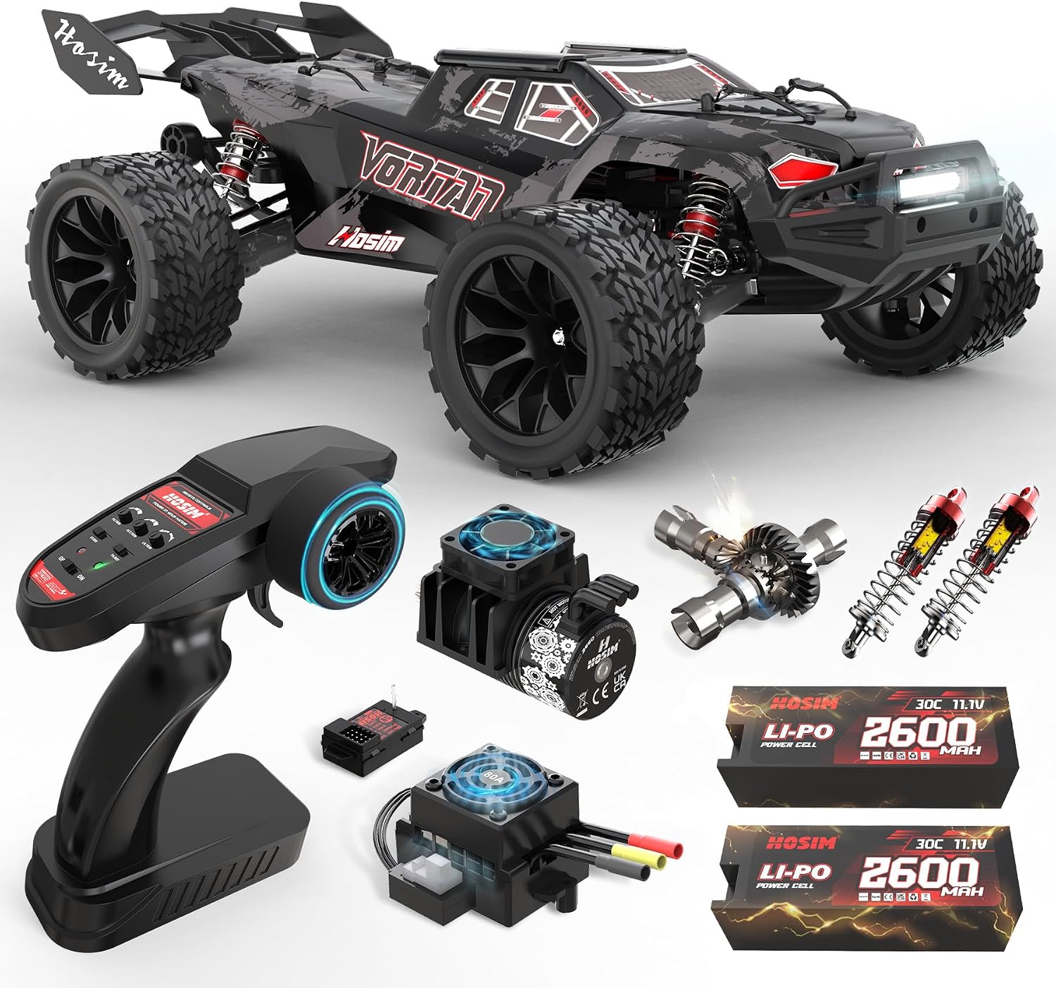 Mini 1/8 RC Truck for Adults Fast 50+mph, Vortan Electric RTR Brushless RC Cars All Terrain 4WD Off Road Hobby RC Car