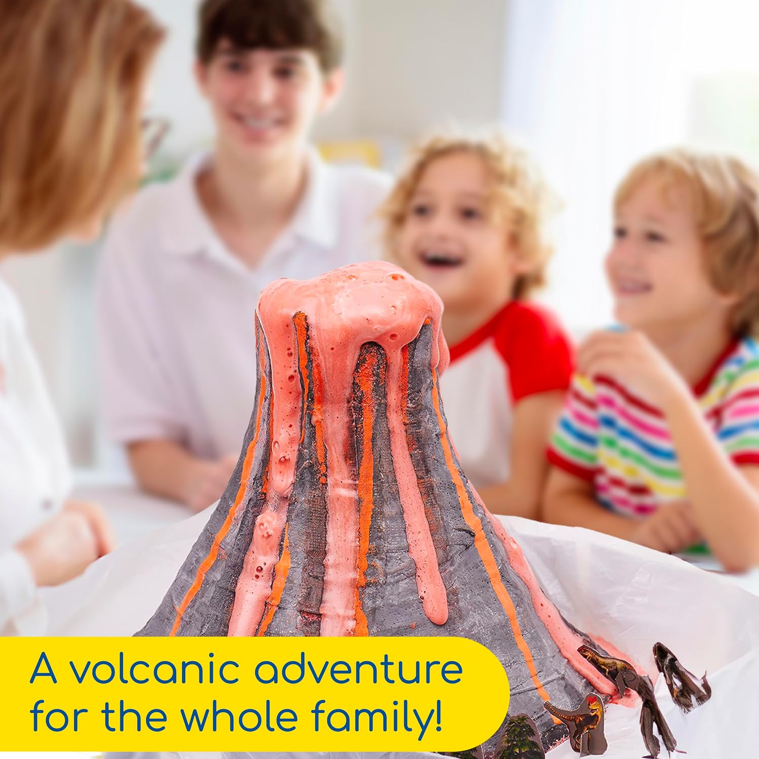 Thames & Kosmos Massive Erupting Volcano STEM Kit | DIY Giant Volcano Model, 1-Foot Tall | Includes Materials for