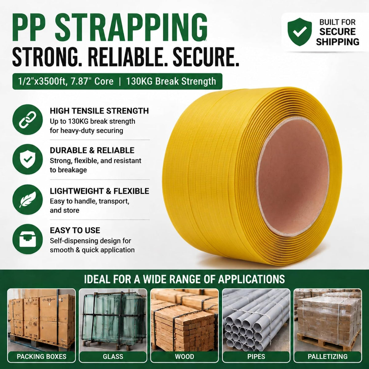 Banding Strapping Kit with 3500ft PP Strap & 200 Metal Seals