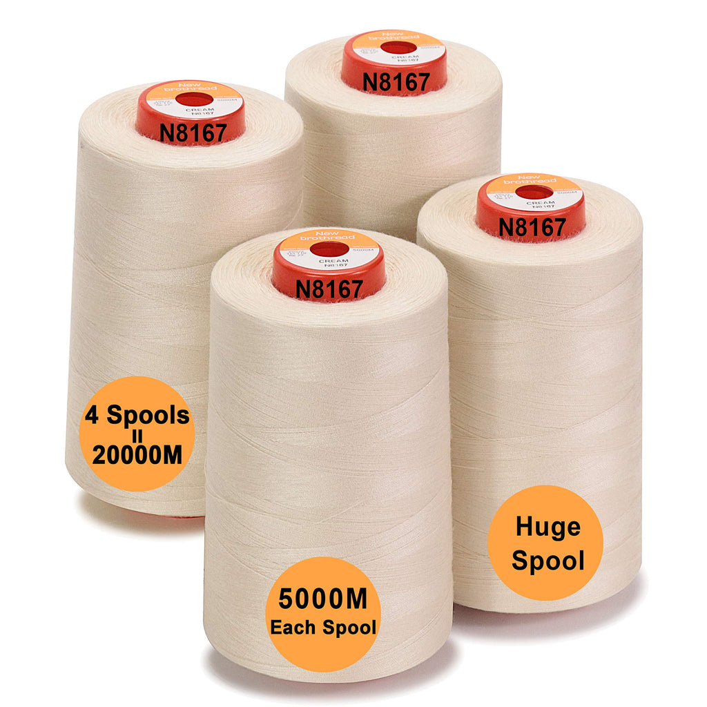 4 Large Cones All Purpose Polyester Thread -Cream