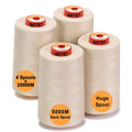 4 Large Cones All Purpose Polyester Thread -Cream