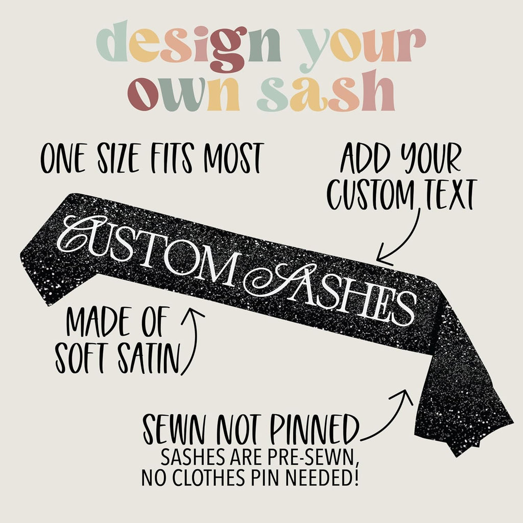 Custom Text Satin Sash | Custom Quote Sash Custom Sash Personalized Sash Birthday Sash Bachelorette Sash Bride to Be