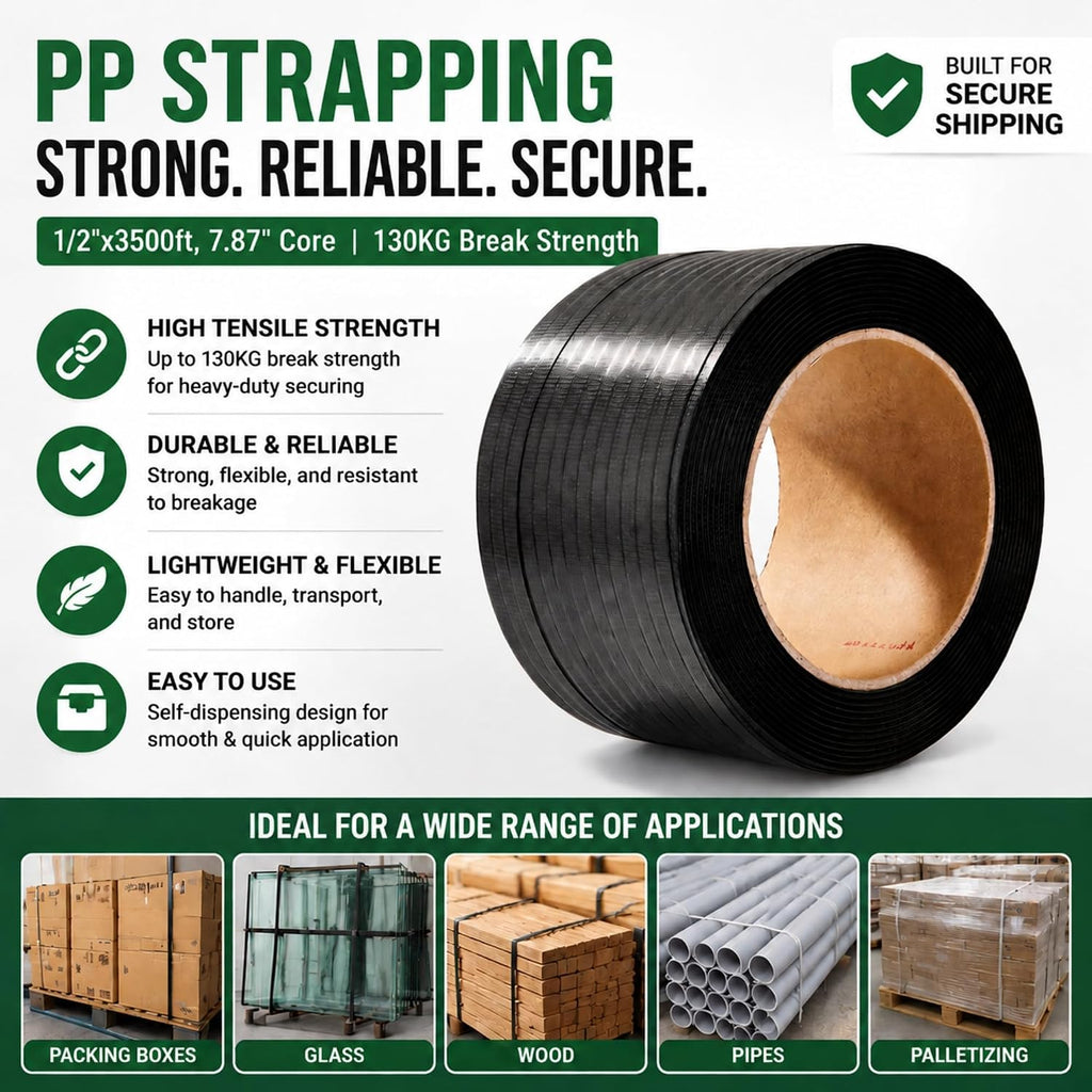 Banding Strapping Kit -Tensioner Sealer 3500ft Poly Strap 200 Seals