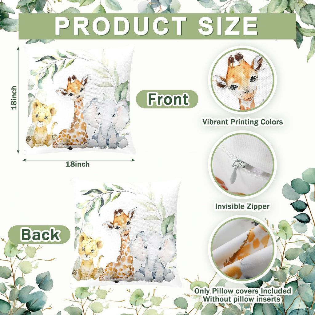 Baby Safari Animals Crib Bedding Set 3 Pcs Crib Set Baby Blanket, Fitted Sheet, Pillowcase Soft Flannel Nursery