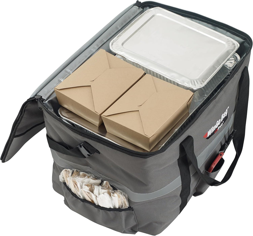 23" Gray Insulated Food Delivery Bag, Large