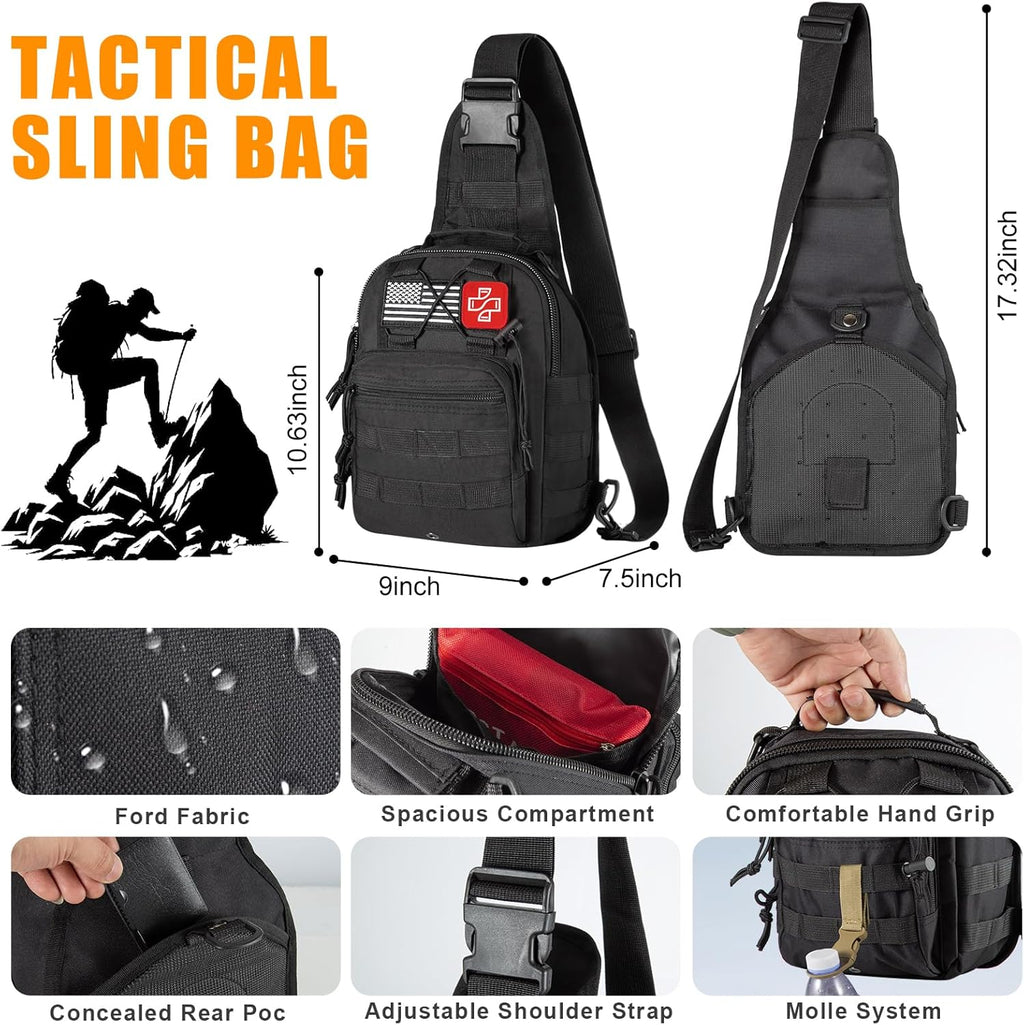 Survival Kit,360 Pcs Bug Out Bag with First Aid Kit.Camping Axe, Survival Shovel,Tools Ideal for Camping, Hiking