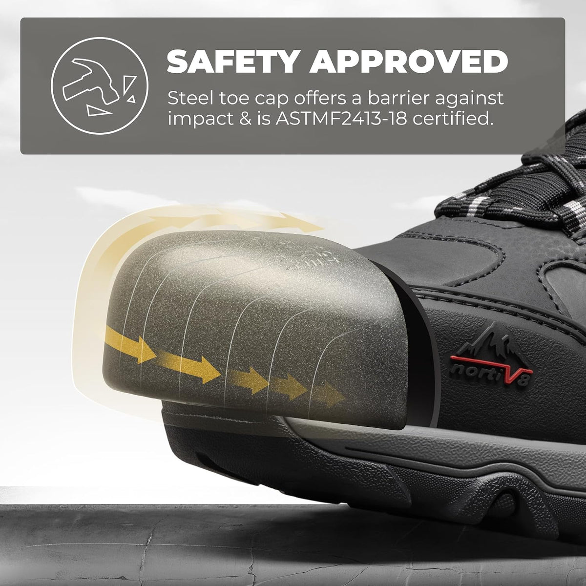 Men's Waterproof Steel Toe Work Boots | Slip Resistant ASTM-certified Safety Toe Boots for Men for
