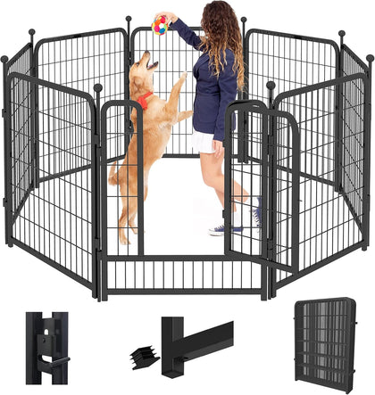 Dog Playpen, 40 inch 8 Panels Dog Fence Outdoor Heavy Duty Dog Pen for Large/Medium/Small Dogs, Indoor Puppy Playpen
