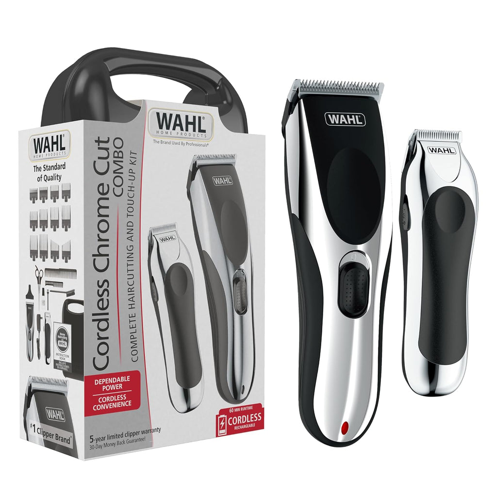 Clipper Cordless Chrome Pro Hair Clippers for Men & Battery Trimmer | Achieve Full Haircuts & Touch-Up Trims At Home