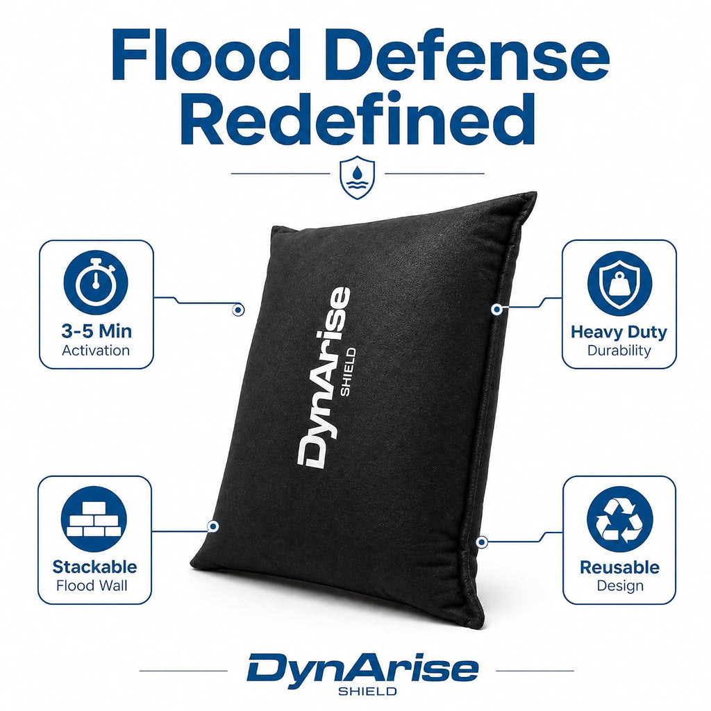 Water Activate Resuable Flood Barrier 4-Pack Kit | For Home Doors Water Barriers for Flooding 27.56 x 15 x 3.94