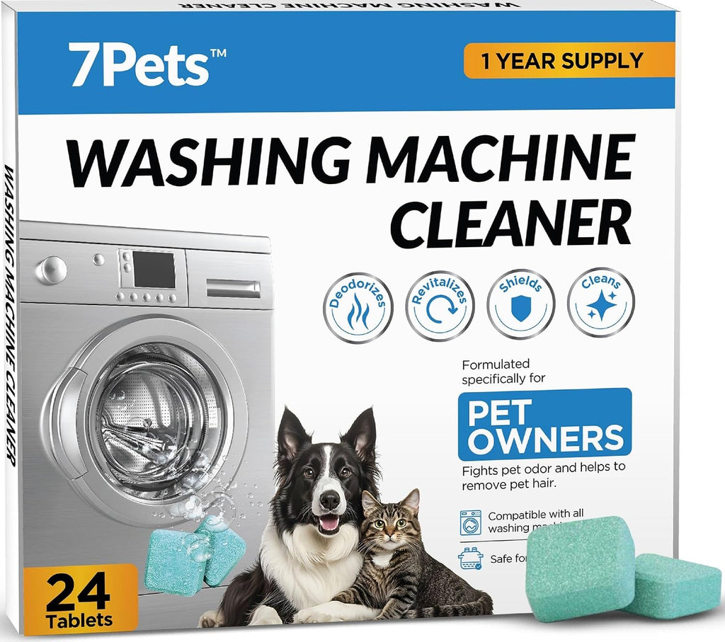 Washing Machine Cleaner Tablets, 24 Count 1 Year Supply for Pet Owners