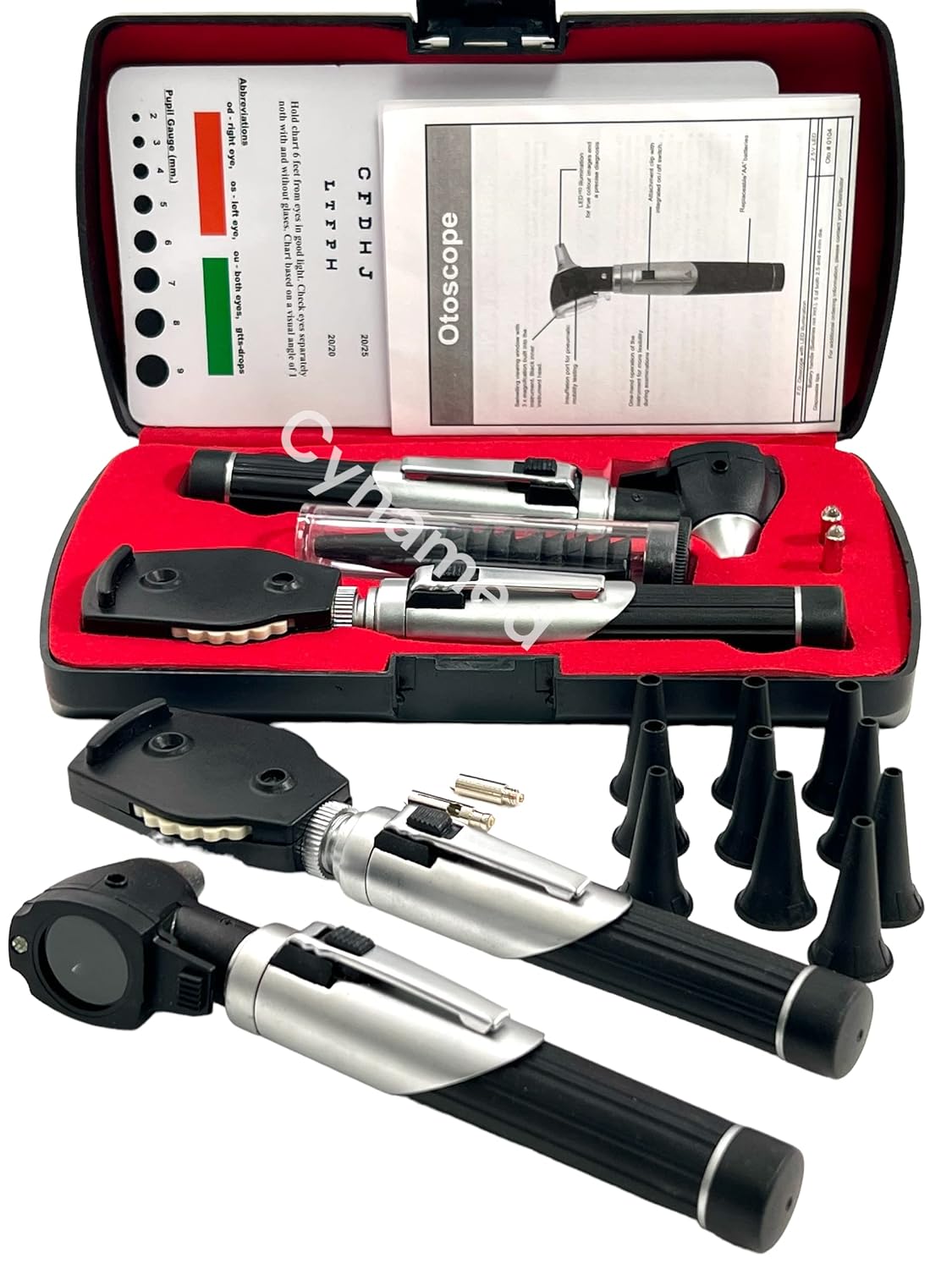 New Premium High Grade Home Use Student Otoscope Set Fiber Optic Digital Bright Led Ear Light Design 4X Magnification
