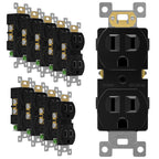 ENERLITES 10 Pack Duplex Wall Outlet, 15 Amp Electrical Receptacle, Black