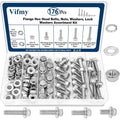 5/16-18 Flange Bolt & Nut Assortment Kit 304 Stainless Steel 176Pcs