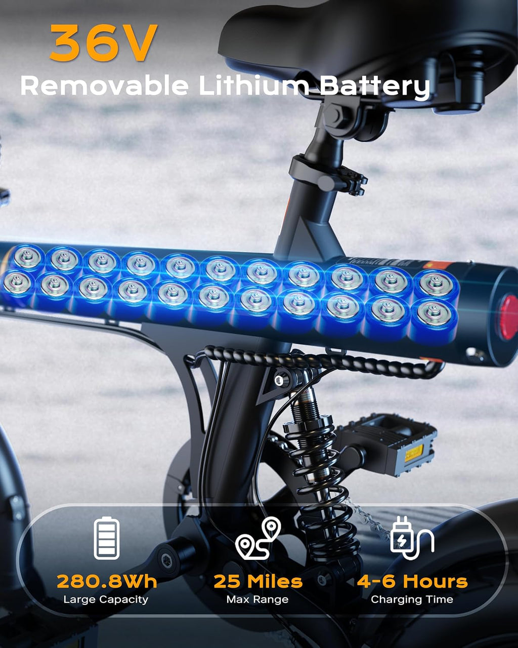 14'' Folding Electric Bike for Adults, Peak 500W Ebike | 36V Battery | 3 Riding Modes | UL2849 Certified Foldable