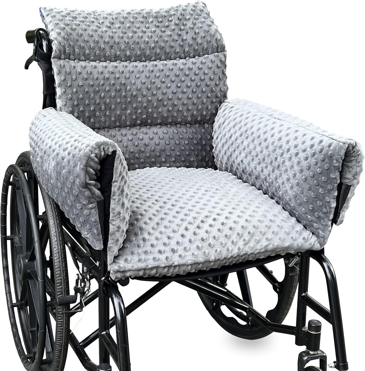 Wheelchair Seat Cushion - Thick Chair Pads with Full Armrest Covers - Back Pressure & Pain Relief, Non-Slip Tailbone