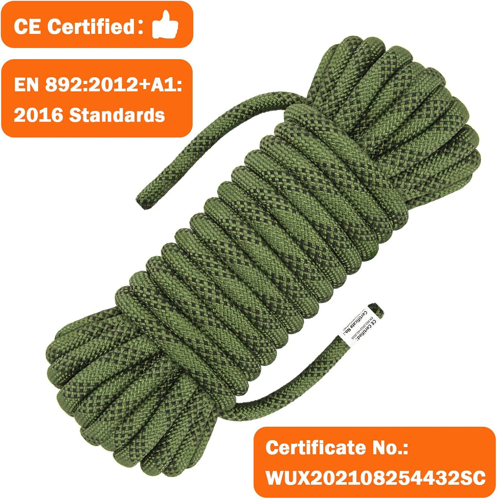 10.5 mm Static Climbing Rope 10M(32ft) 20M(64ft) 30M(96ft) 50M(160ft) 70M(230ft) Outdoor Rock Climbing Rope, Escape