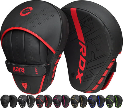 Boxing Pads Curved Focus Mitts, Maya Hide Leather Kara Hook and jab Training Pads, Adjustable Strap Ventilated, MMA