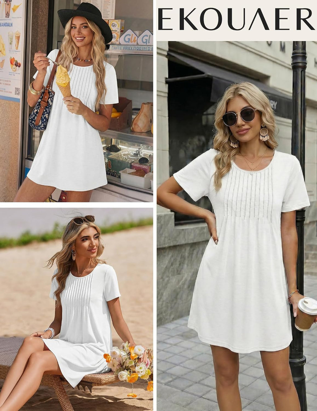 Swimsuit Coverup for Women 2026 Short Sleeve Bathing Suit Cover Ups Beach Summer T-Shirt Dresses with Pockets