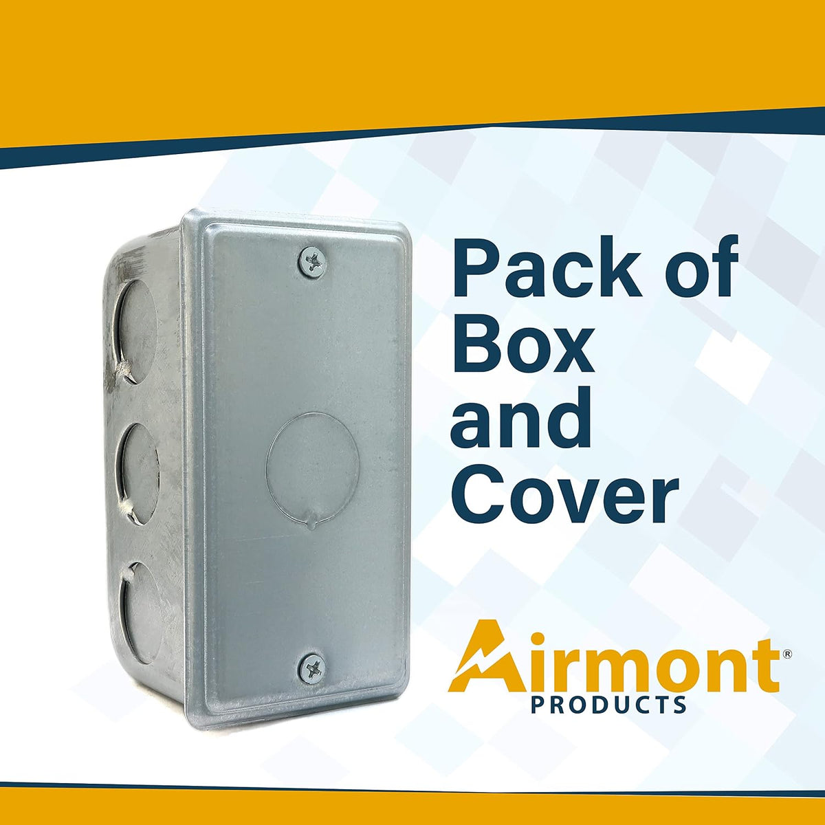 4" x 2" Steel Utility Box Kit, 1/2" Knockout Cover, 13 Cu. in., 1-7/8" Deep