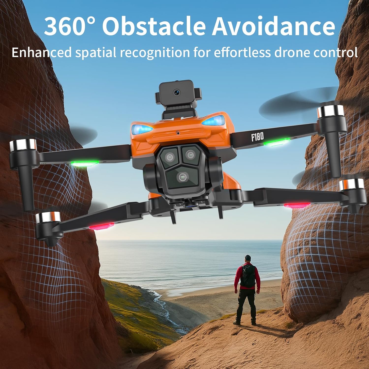 GPS Drone with 4K Camera for Adults, 4.5" Remote Control Screen, Auto Return, Auto Obstacle Avoidance, 22 Min Flight