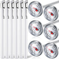 6 Pcs Stainless Steel Kitchen Dial Thermometer 5",White