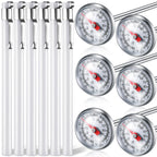 6 Pcs Stainless Steel Kitchen Dial Thermometer 5",White