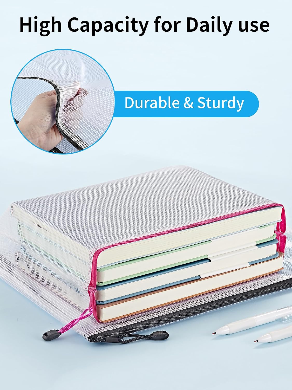 18 Pcs Mesh Zipper Pouch Bags, 8 Sizes Waterproof Zipper Bags