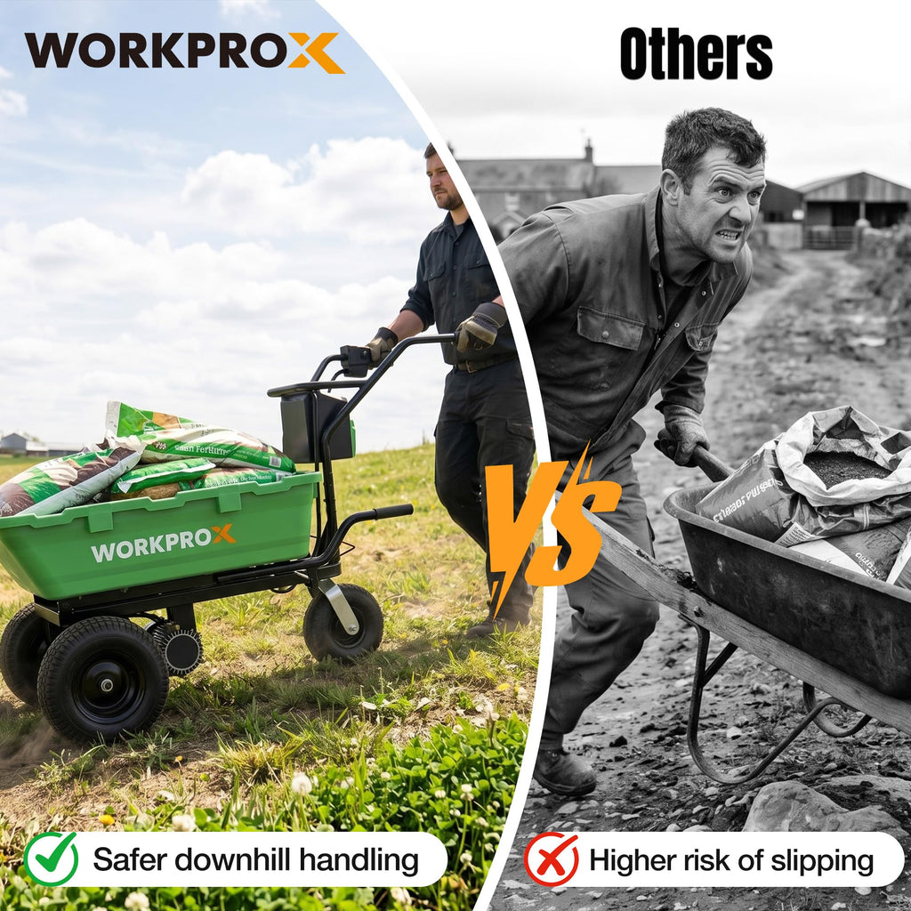 X 40V Electric Wheelbarrow, 440 lbs Load Capacity