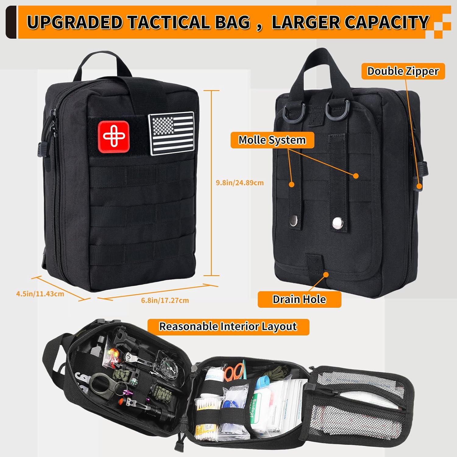 Survival Kit, Gifts for Men Women Teen Boys, 252 pcs Survival Gear and Equipment Mini First Aid Kit for Car Home