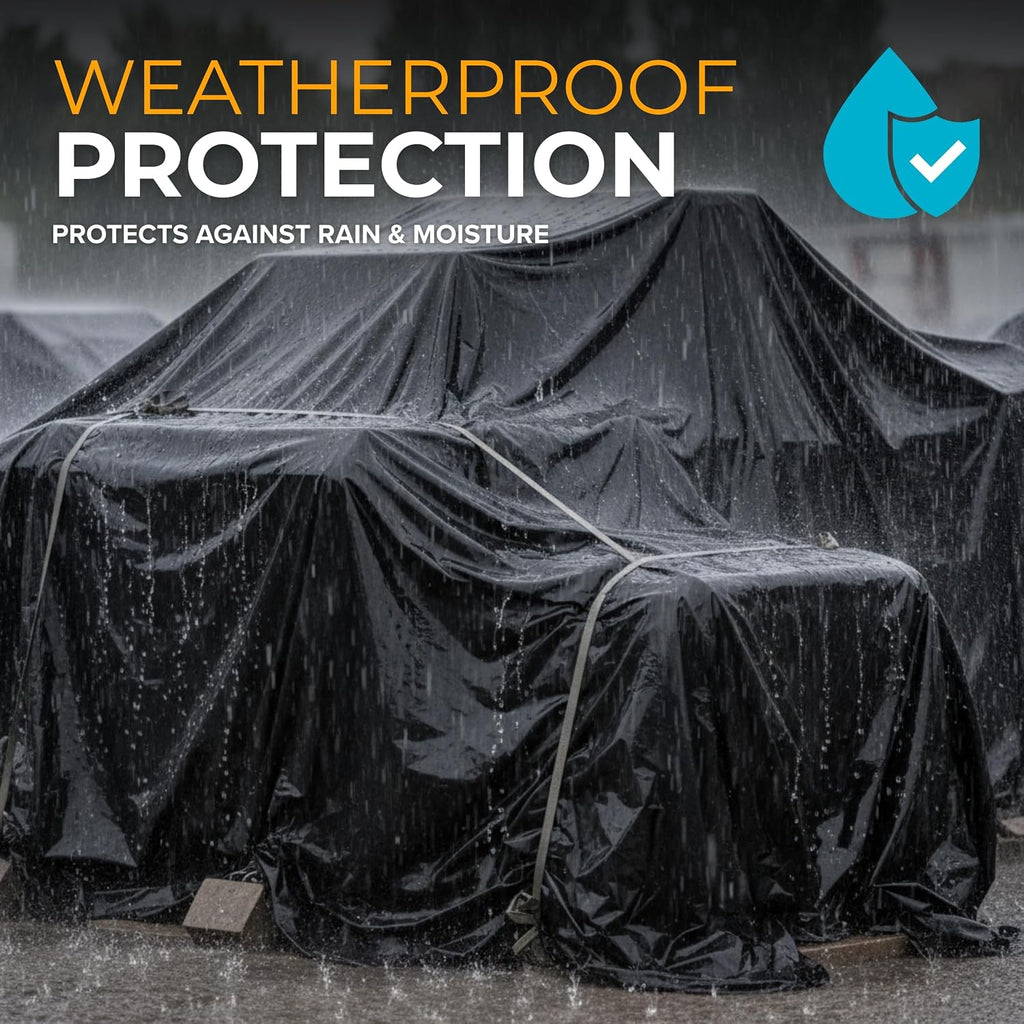 Black Plastic Sheeting 3' x 50', 4 Mil 2 Pack Landscape Weed Barrier Film